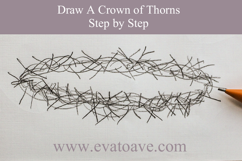 Draw a crown of thorns with text