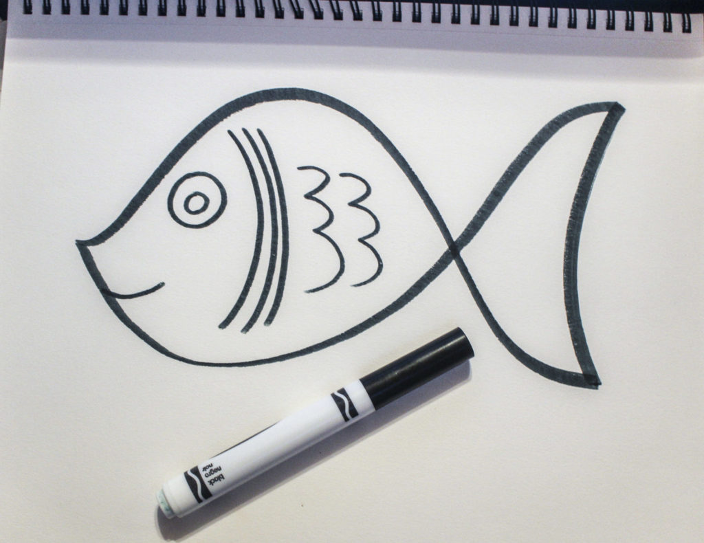 Fish drawing with marker