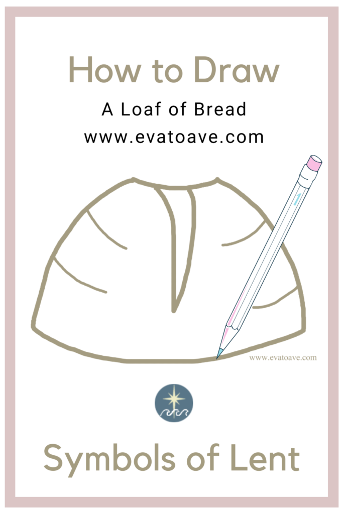 Drawn bread loaf with pencil and text
