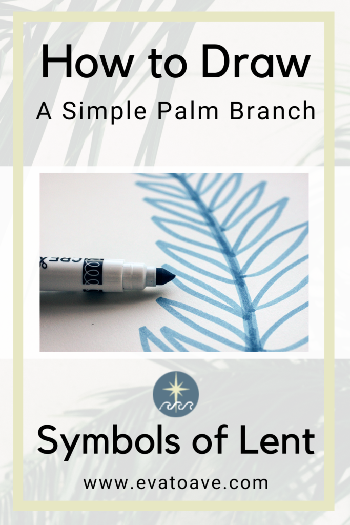 How to draw a palm pin with text, palm branches, and marker