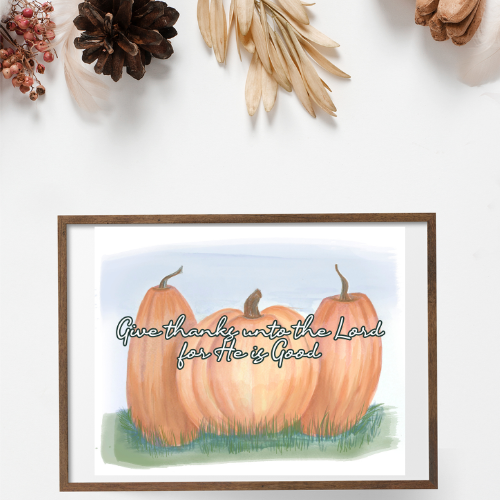 Pslam 107 Pumpkins Thanksgiving in Frame
