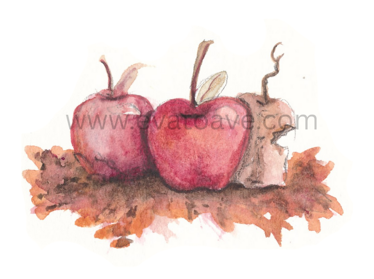 Fall Apples Watercolor